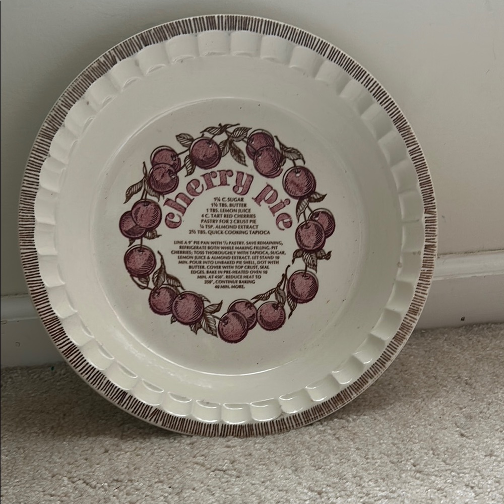 Cherry Pie Ceramic Pie Dish